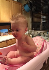 I STILL love my pink bathtub on the kitchen counter.
