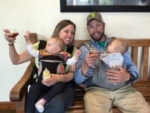 Cheers!  Babies on brew tours!