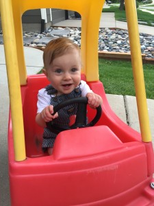 Learning how to drive.