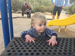 Enjoying the neighborhood park.